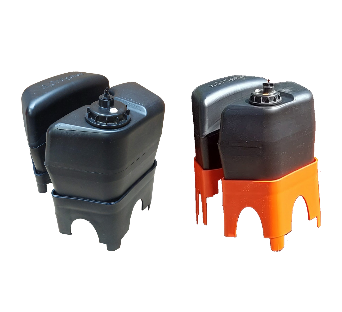 two h2ortigator units on display, one with a black base and the other orange
